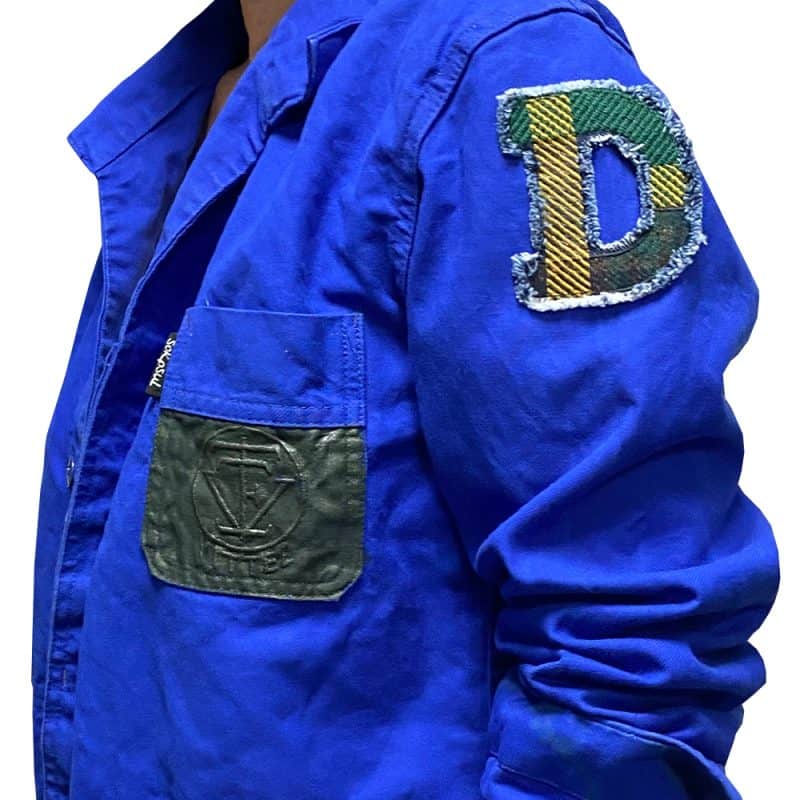 Veste vintage bleu de travail Custom – Image 4
